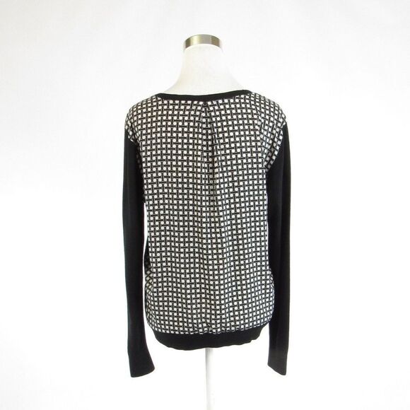 Isaac Mizrahi black cotton blouse L - Picture 7 of 8